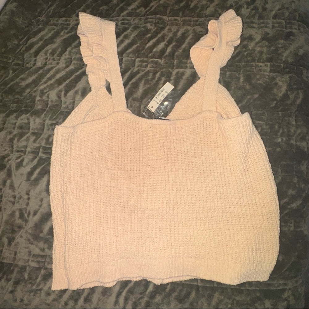 Madewell Ruffle-Strap Button-Front Sweater Tank NWT - Picture 5 of 8